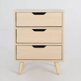 2X Bedside Table Side Storage Cabinet Nightstand Bedroom 3 Drawer LACY OAK