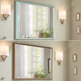2 Set Wall Mirror Rectangular Frame Bathroom 70x90cm Turquoise