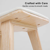 4X Wooden Bar Stool Padded Fabric Dining Chair KANSO 65cm BEIGE