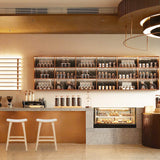 4X Wooden Bar Stool Padded Fabric Dining Chair KANSO 65cm BEIGE