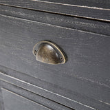 2X Bedside Table 3 Drawer Vintage Side Table Storage Cabinet Bedroom CLARA BLACK