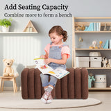 Ridge Arch Ottoman Stool Teddy Fleece Fabric Foot Rest 45cm BROWN