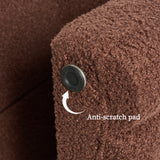 Ridge Arch Ottoman Stool Teddy Fleece Fabric Foot Rest 45cm BROWN