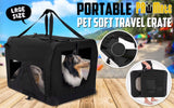 Portable Soft Dog Cage Crate Carrier L BLACK