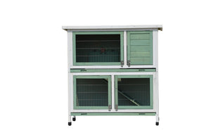 YES4PETS Green Large Double Storey Rabbit Hutch Guinea Pig Ferret Cage