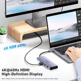 BENFEI 000495GY 10-in-1 USB C Hub 4K HDMI + RJ45 + 100W PD + USB-C + USB x 4 +TF/SD Reader In Australia - Darrahopens