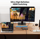 BENFEI 365BK HDMI Switch 4 in 1 Out 4K@60Hz, 2K@144Hz, HDCP 2.3 (with Adaptive Equalization Support 30ft HDMI Transmit)