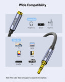 BENFEI 421GY 2M 3.5mm Male to Female AUX Extension Cable, TRRS 4-Pole Stereo Audio Jack Cord for Headphones, Microphone, Smartphones, PC, Laptop, Speakers