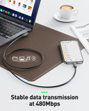 BENFEI 428BK-3M USB C to Right Angle USB C Cable , 90-dgree Angled USB 2.0 Type C Charger Cable, 3A Fast Charging & 480Mbps Data Sync, Durable PVC