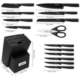 Warmot 15-Piece Ultra Sharp German Stainless Chef Knife Set with Sharpener Block (826)