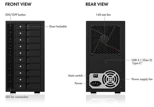 ICY BOX IB-3810-C31 SINGLE enclosure for 10x HDD with USB 3.1 (Gen 2) Type-C or Type-A interface