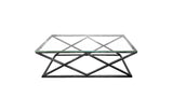 Alsea Coffee Table Black Base - Clear Glass