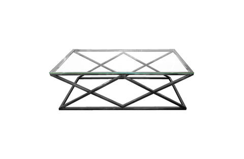 Alsea Coffee Table Black Base - Clear Glass