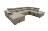Plush Sleeper Modular Chaise Lounge - Mushroom