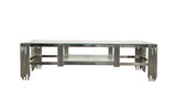 Chelsea Silver TV Unit Table - Clear Glass