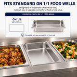Commercial Stainless Steel GN 1/1 100mm Deep Gastronorm Bain Marie Buffet Steam Table Food Pan In Australia - Darrahopens