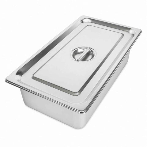 Commercial Stainless Steel GN 1/1 100mm Deep Gastronorm Bain Marie Buffet Steam Table Food Pan with Lid In Australia - Darrahopens