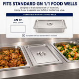 Commercial Stainless Steel GN 1/1 100mm Deep Gastronorm Bain Marie Buffet Steam Table Food Pan with Lid In Australia - Darrahopens