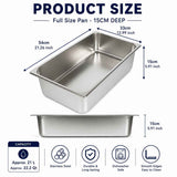 Commercial Stainless Steel GN 1/1 150mm Deep Gastronorm Bain Marie Buffet Steam Table Food Pan In Australia - Darrahopens