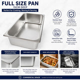 Commercial Stainless Steel GN 1/1 150mm Deep Gastronorm Bain Marie Buffet Steam Table Food Pan