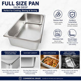 Commercial Stainless Steel GN 1/1 150mm Deep Gastronorm Bain Marie Buffet Steam Table Food Pan with Lid In Australia - Darrahopens