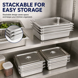 Commercial Stainless Steel GN 1/1 150mm Deep Gastronorm Bain Marie Buffet Steam Table Food Pan with Lid In Australia - Darrahopens