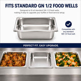 Commercial Stainless Steel GN 1/2 100mm Deep Gastronorm Bain Marie Buffet Steam Table Food Pan In Australia - Darrahopens