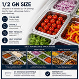 Commercial Stainless Steel GN 1/2 150mm Deep Gastronorm Bain Marie Buffet Steam Table Food Pan In Australia - Darrahopens