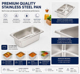 Commercial Stainless Steel GN 1/3 100mm Deep Gastronorm Bain Marie Buffet Steam Table Food Pan In Australia - Darrahopens