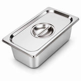 Commercial Stainless Steel GN 1/3 100mm Deep Gastronorm Bain Marie Buffet Steam Table Food Pan with Lid In Australia - Darrahopens