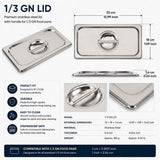 Commercial Stainless Steel GN 1/3 100mm Deep Gastronorm Bain Marie Buffet Steam Table Food Pan with Lid In Australia - Darrahopens