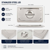 Commercial Stainless Steel GN 1/4 100mm Deep Gastronorm Bain Marie Buffet Steam Table Food Pan with Lid In Australia - Darrahopens