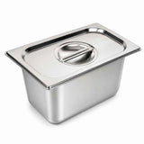 Commercial Stainless Steel GN 1/4 150mm Deep Gastronorm Bain Marie Buffet Steam Table Food Pan with Lid In Australia - Darrahopens
