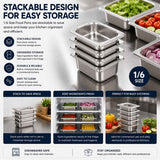 Commercial Stainless Steel GN 1/6 150mm Deep Gastronorm Bain Marie Buffet Steam Table Food Pan In Australia - Darrahopens