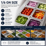 Commercial Stainless Steel GN 1/6 150mm Deep Gastronorm Bain Marie Buffet Steam Table Food Pan In Australia - Darrahopens