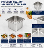 Commercial Stainless Steel GN 1/6 150mm Deep Gastronorm Bain Marie Buffet Steam Table Food Pan In Australia - Darrahopens