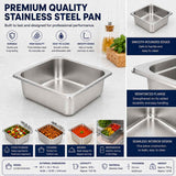Commercial Stainless Steel GN 2/3 100mm Deep Gastronorm Bain Marie Buffet Steam Table Food Pan In Australia - Darrahopens