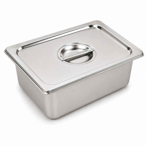 Commercial Stainless Steel GN 2/3 100mm Deep Gastronorm Bain Marie Buffet Steam Table Food Pan with Lid In Australia - Darrahopens