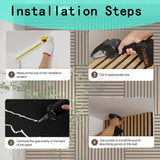 4 Pcs 60cm x 60cm Wall Panel Wood Slat Acoustic Panels Sound Absorbing Proof Panel for Wall Ceiling Decorative Black