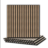 4 Pcs 60cm x 60cm Wall Panel Wood Slat Acoustic Panels Sound Absorbing Proof Panel for Wall Ceiling Decorative Walnut