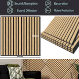 4 Pcs 60cm x 60cm Wall Panel Wood Slat Acoustic Panels Sound Absorbing Proof Panel for Wall Ceiling Decorative Oak