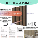 4 Pcs 60cm x 60cm Wall Panel Wood Slat Acoustic Panels Sound Absorbing Proof Panel for Wall Ceiling Decorative Oak