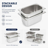 Commercial Stainless Steel GN 1/9 100mm Deep Gastronorm Bain Marie Buffet Steam Table Food Pan In Australia - Darrahopens