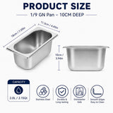 Commercial Stainless Steel GN 1/9 100mm Deep Gastronorm Bain Marie Buffet Steam Table Food Pan In Australia - Darrahopens
