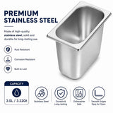 Commercial Stainless Steel GN 1/9 150mm Deep Gastronorm Bain Marie Buffet Steam Table Food Pan In Australia - Darrahopens
