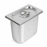 Commercial Stainless Steel GN 1/9 150mm Deep Gastronorm Bain Marie Buffet Steam Table Food Pan with Lid In Australia - Darrahopens