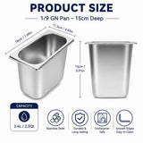 Commercial Stainless Steel GN 1/9 150mm Deep Gastronorm Bain Marie Buffet Steam Table Food Pan with Lid In Australia - Darrahopens