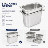 Commercial Stainless Steel GN 1/9 150mm Deep Gastronorm Bain Marie Buffet Steam Table Food Pan with Lid In Australia - Darrahopens