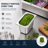 Commercial Stainless Steel GN 1/9 150mm Deep Gastronorm Bain Marie Buffet Steam Table Food Pan with Lid In Australia - Darrahopens