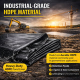 Heavy Duty 0.5mm HDPE Pond Liner Waterproof Sheet 4.5m x 3m for Garden & Fish Ponds